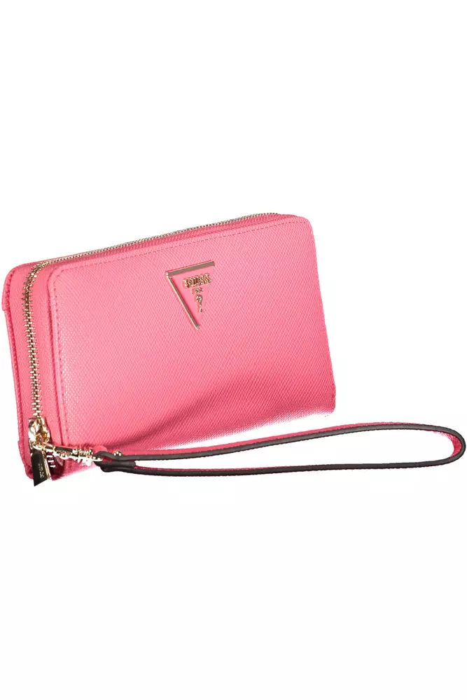 Guess Jeans Chic Pink Wallet with Multifunctional Compartments