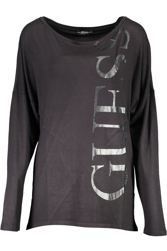 Guess Jeans Chic Black Guess Long-Sleeved Tee with Logo Print