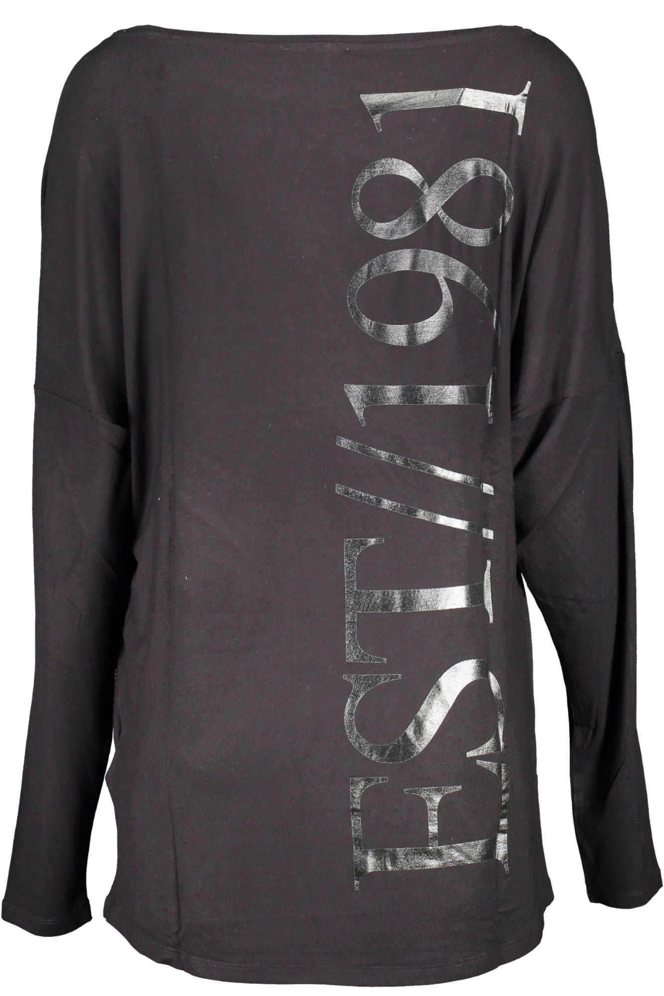 Guess Jeans Chic Black Guess Long-Sleeved Tee with Logo Print