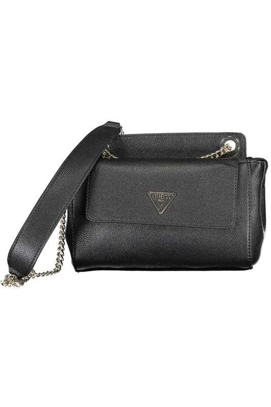 Guess Jeans Chic Black Shoulder Bag with Sleek Compartments