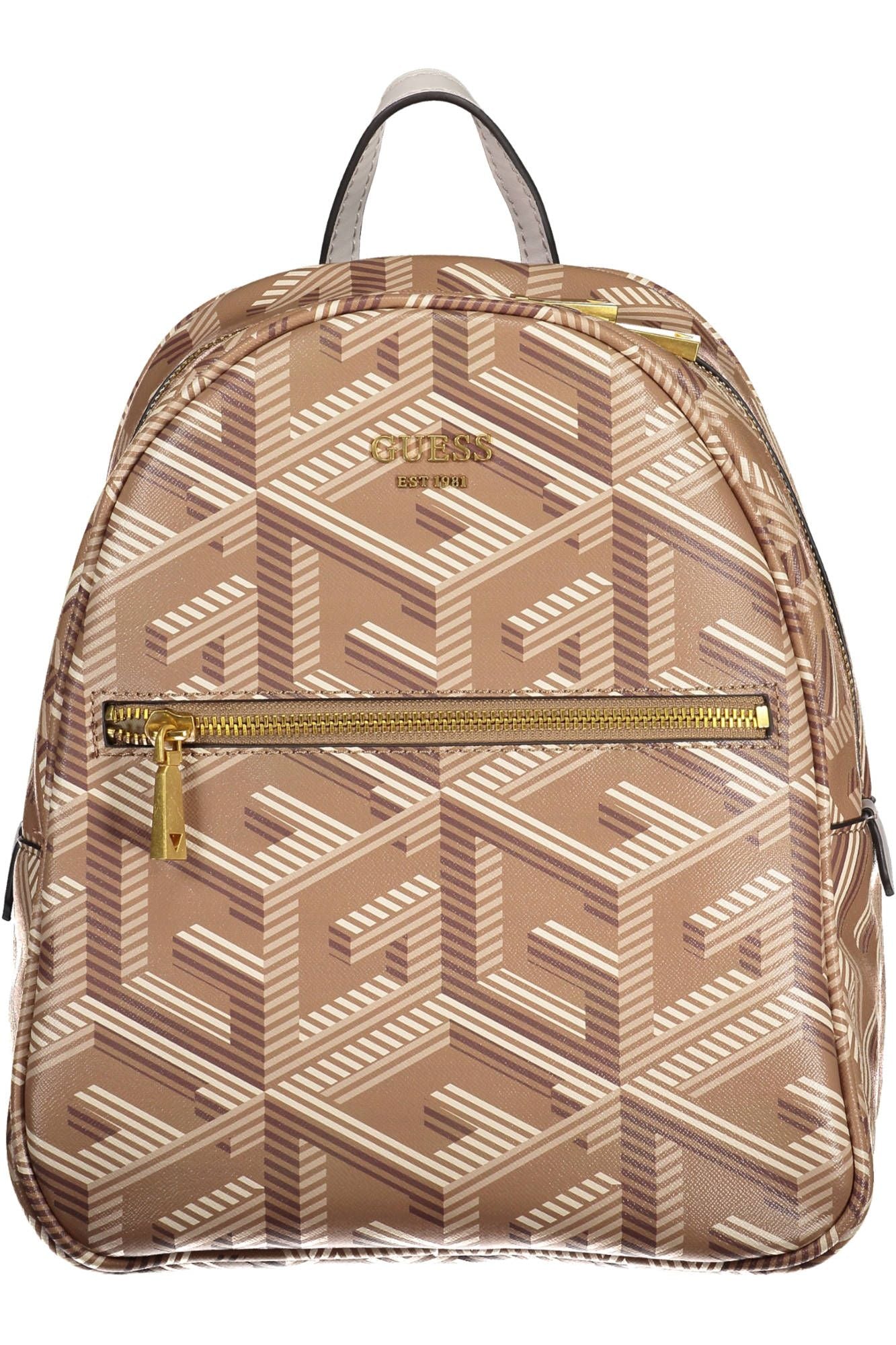 Guess Jeans Chic Brown Backpack with Elegant Logo Detailing