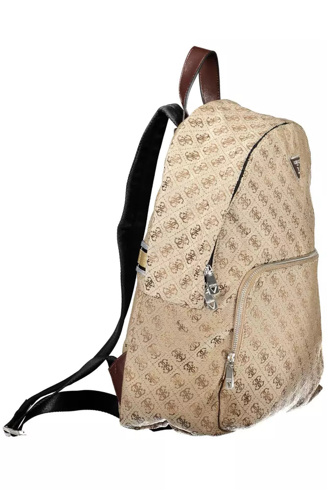 Guess Jeans Elegant Brown Backpack with Laptop Space