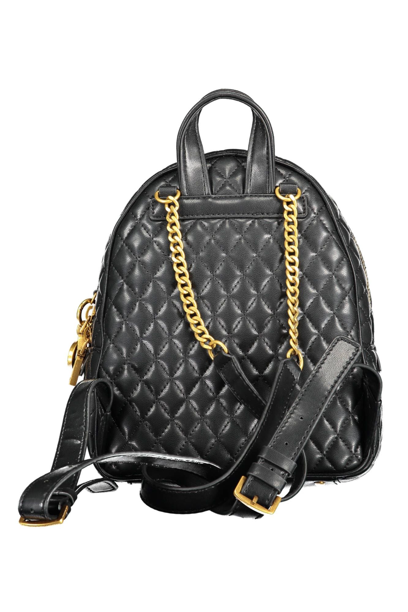 Guess Jeans Chic Black Polyethylene Backpack with Logo Detail