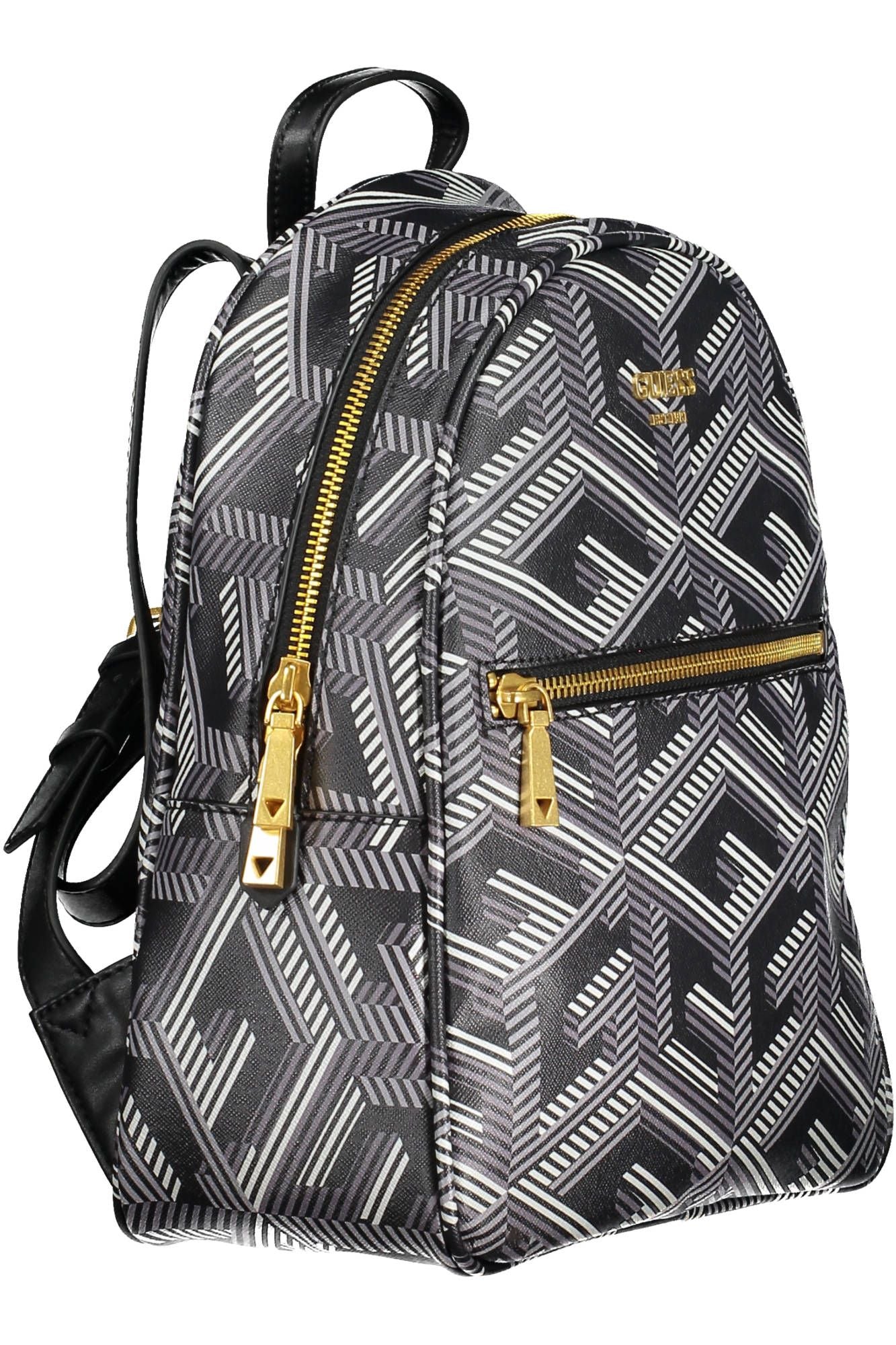 Guess Jeans Chic Black Polyurethane Backpack for Daily Elegance