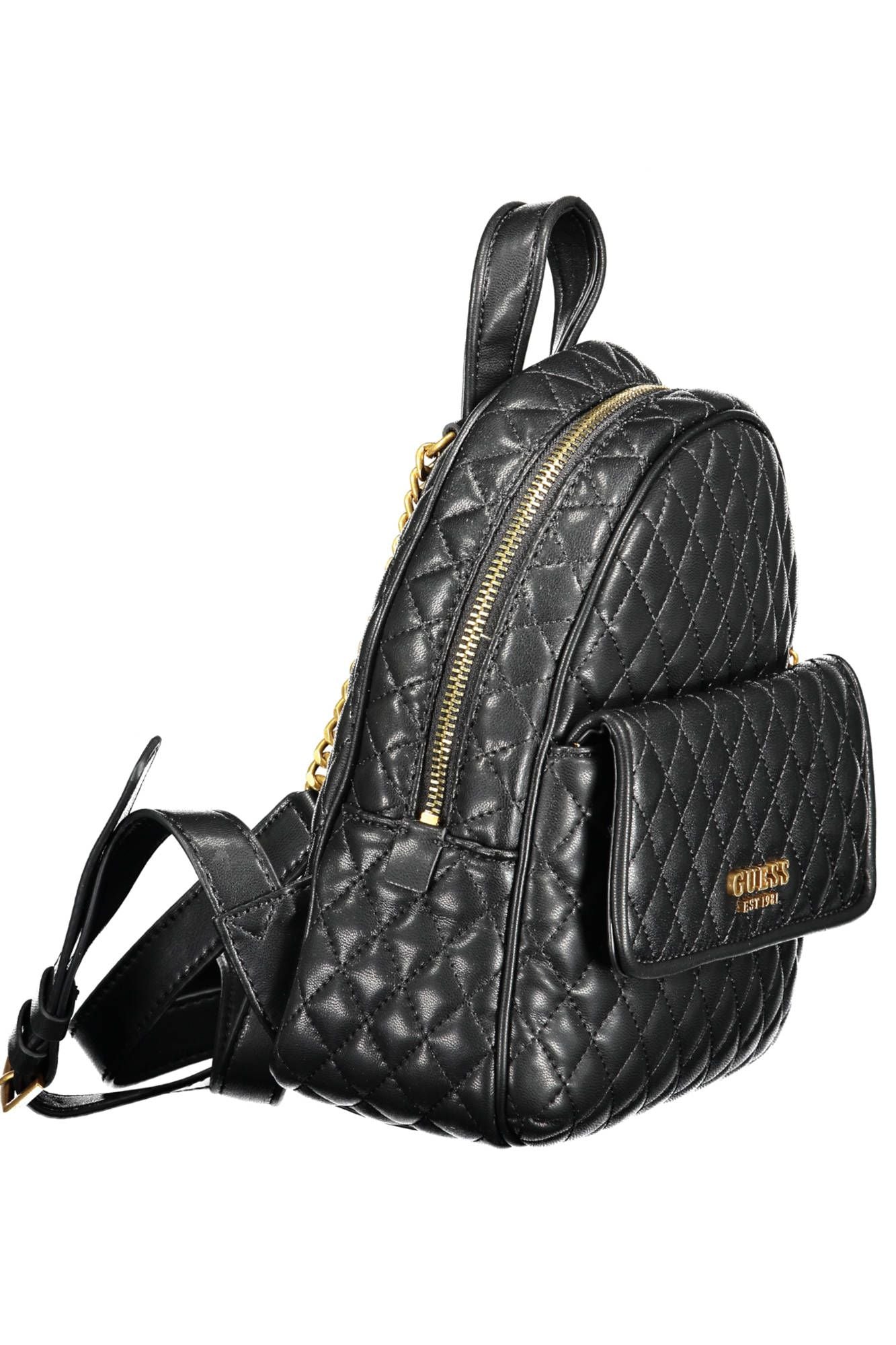 Guess Jeans Chic Black Polyethylene Backpack with Logo Detail