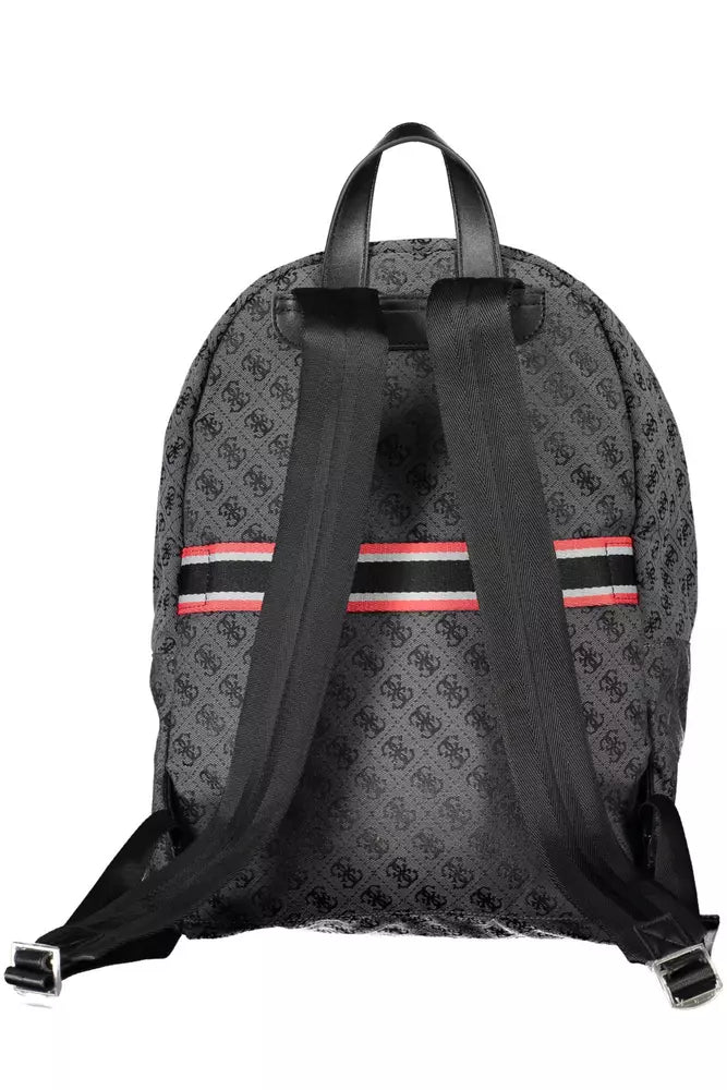 Guess Jeans Dapper Black Backpack with Laptop Space & Logo Detail