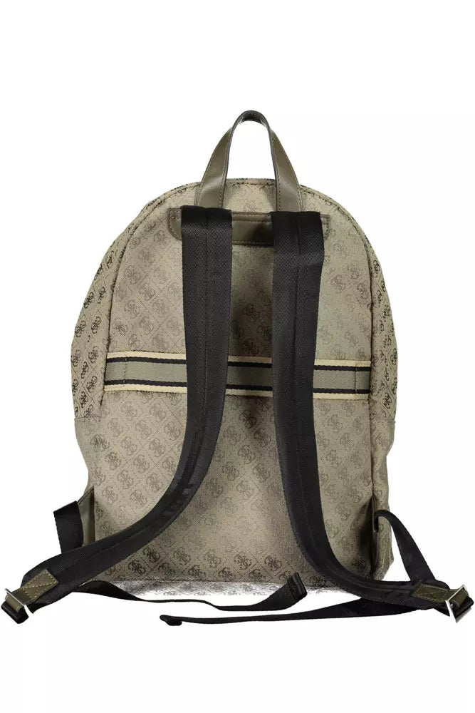 Guess Jeans Chic Green Backpack with Laptop Compartment