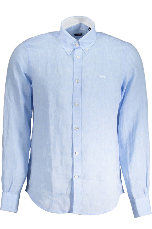 Harmont & Blaine Elegant Light Blue Linen Shirt for Men