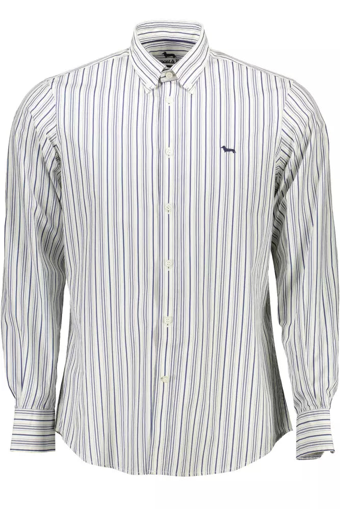 Harmont & Blaine Elegant White Cotton Shirt with Logo Detail