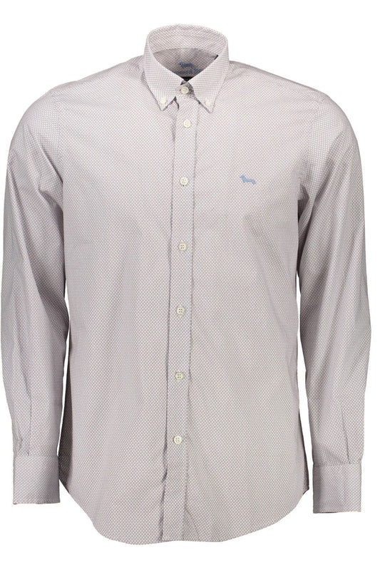 Harmont & Blaine Elegant White Cotton Shirt with Contrasting Cuffs