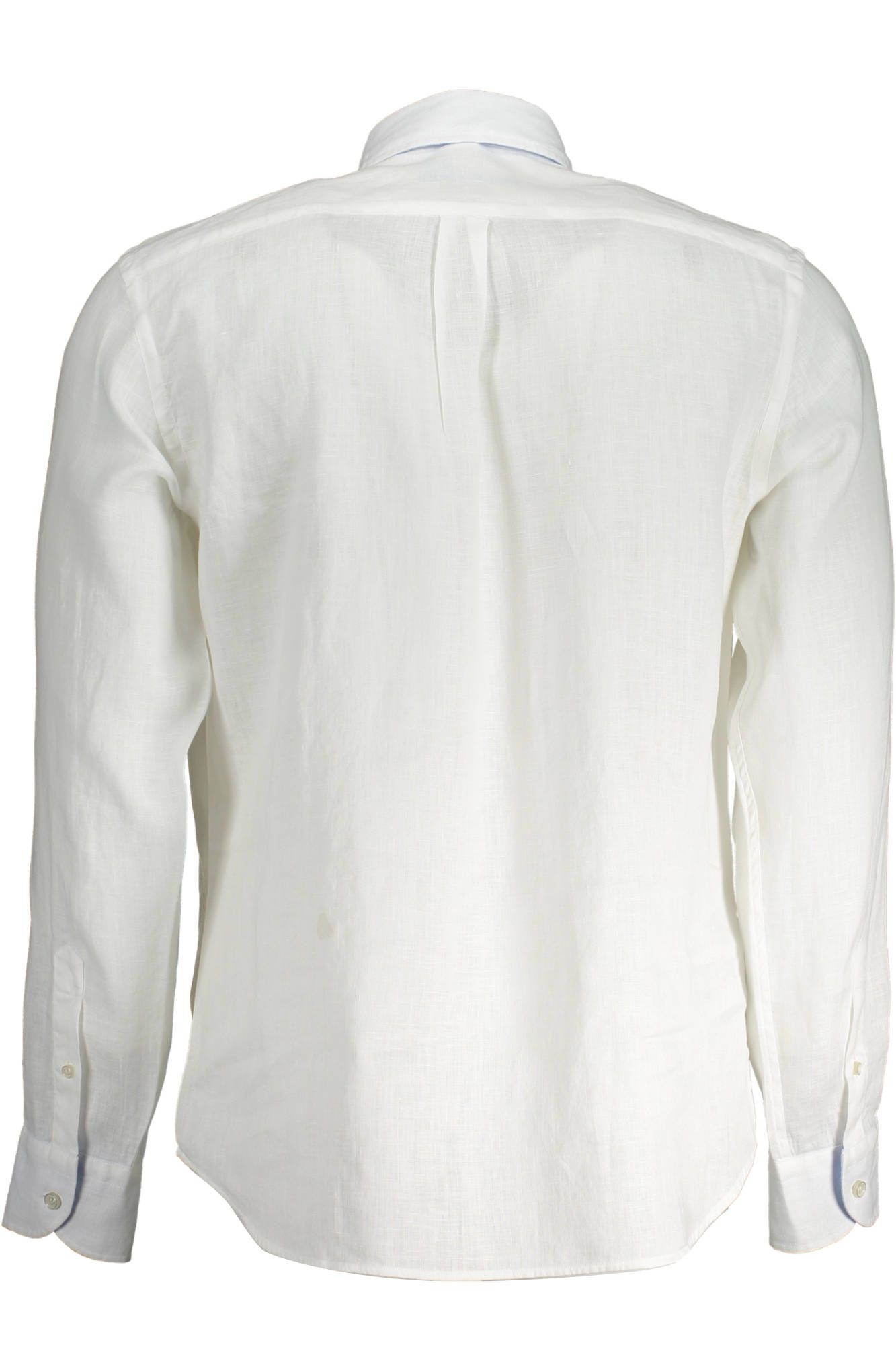 Harmont & Blaine Elegant White Linen Shirt with Contrasting Cuffs