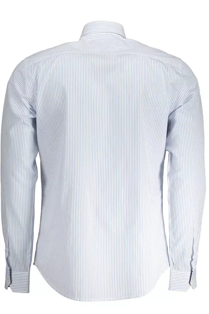 Harmont & Blaine Elegant White Narrow Fit Organic Cotton Shirt