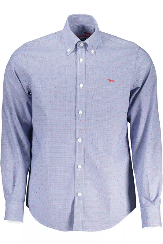 Harmont & Blaine Elegant Blue Cotton Shirt with Contrast Details