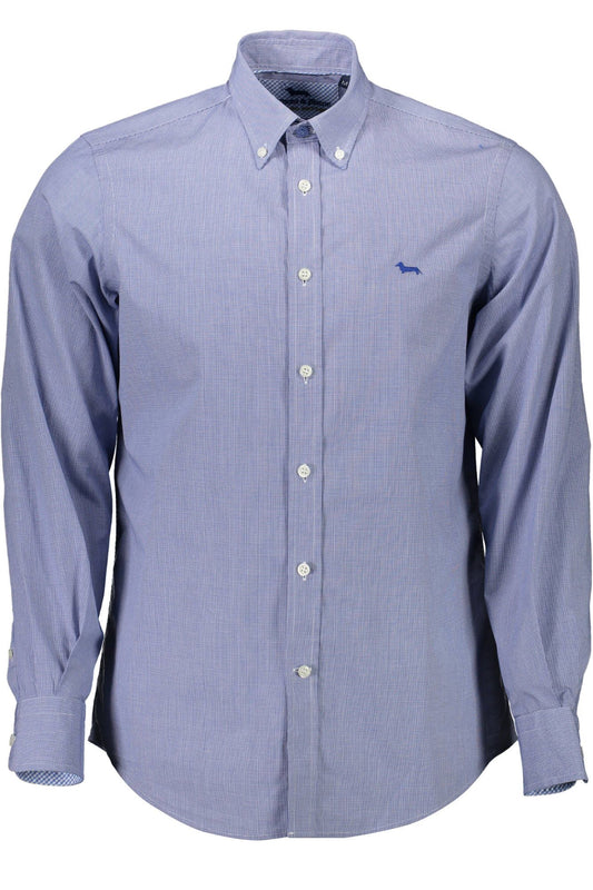 Harmont & Blaine Elegant Blue Button-Down Organic Cotton Shirt