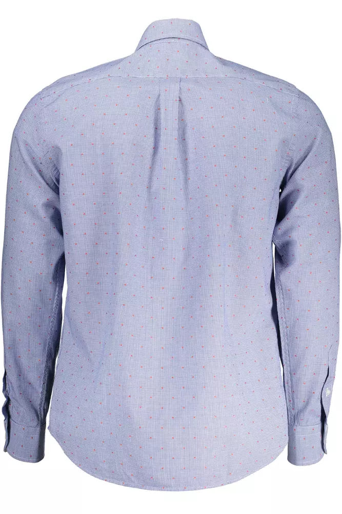 Harmont & Blaine Elegant Blue Cotton Shirt with Contrast Details