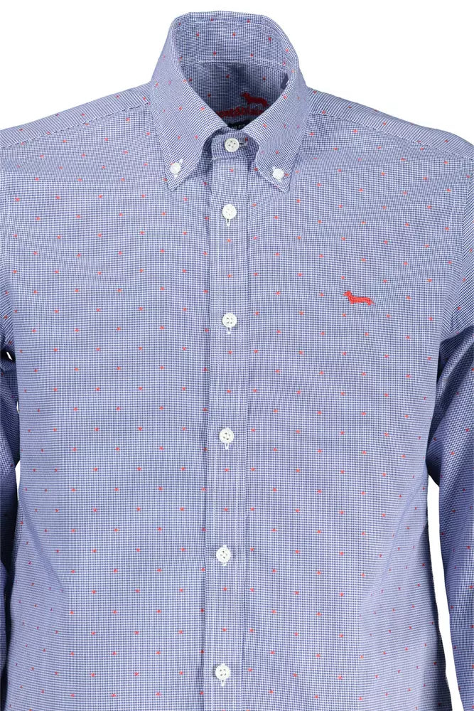 Harmont & Blaine Elegant Blue Cotton Shirt with Contrast Details