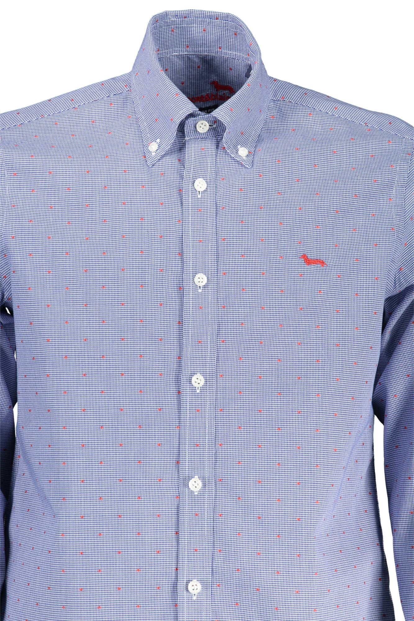 Harmont & Blaine Elevated Casual Blue Cotton Shirt with Contrasting Details