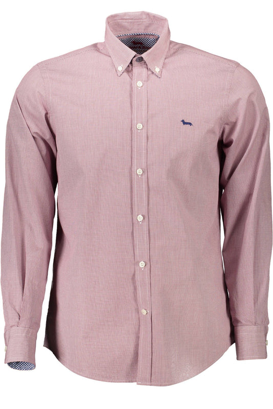 Harmont & Blaine Chic Red Button-Down Organic Cotton Shirt