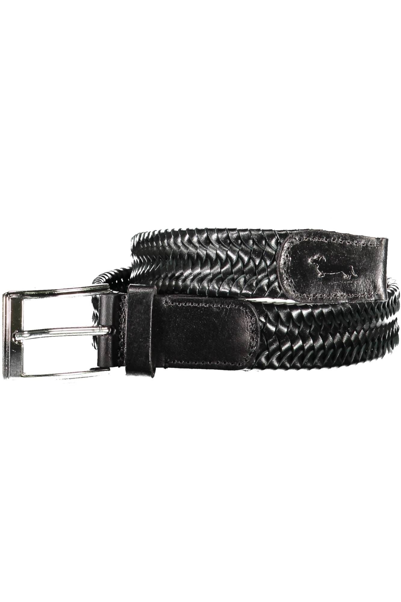 Harmont & Blaine Elegant Black Leather Belt with Metal Buckle