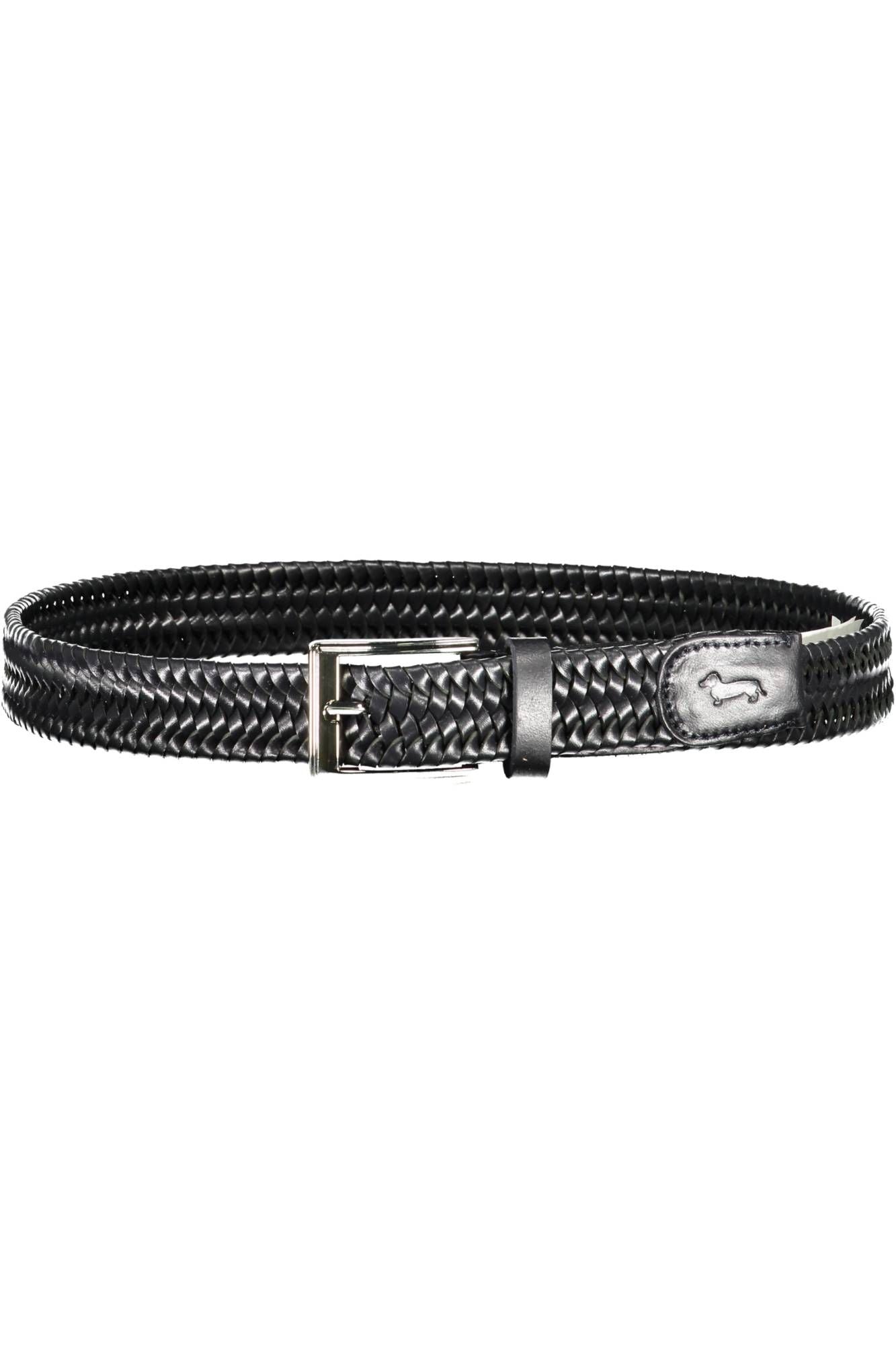 Harmont & Blaine Elegant Black Leather Belt with Metal Buckle