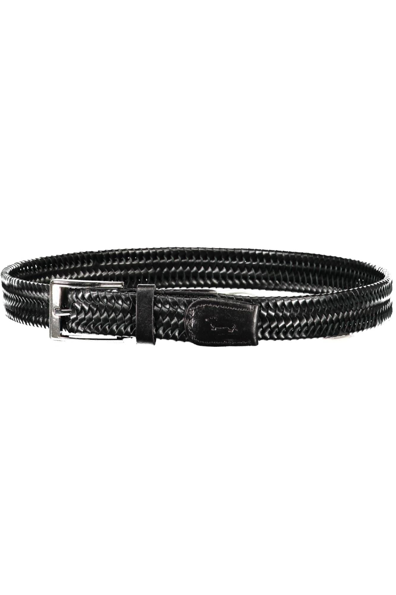 Harmont & Blaine Elegant Black Leather Belt with Metal Buckle