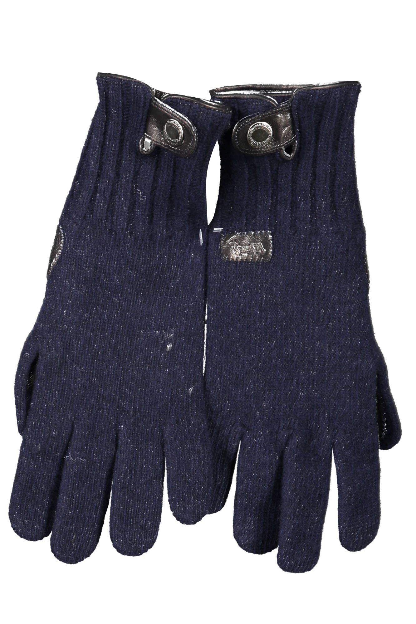 Harmont & Blaine Elegant Blue Woolen Gloves with Logo Detail