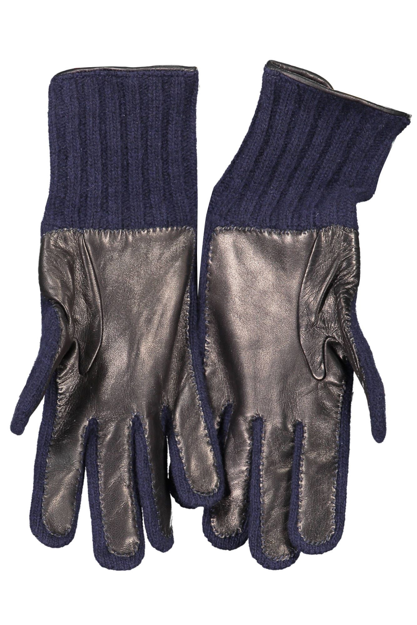 Harmont & Blaine Elegant Blue Woolen Gloves with Logo Detail