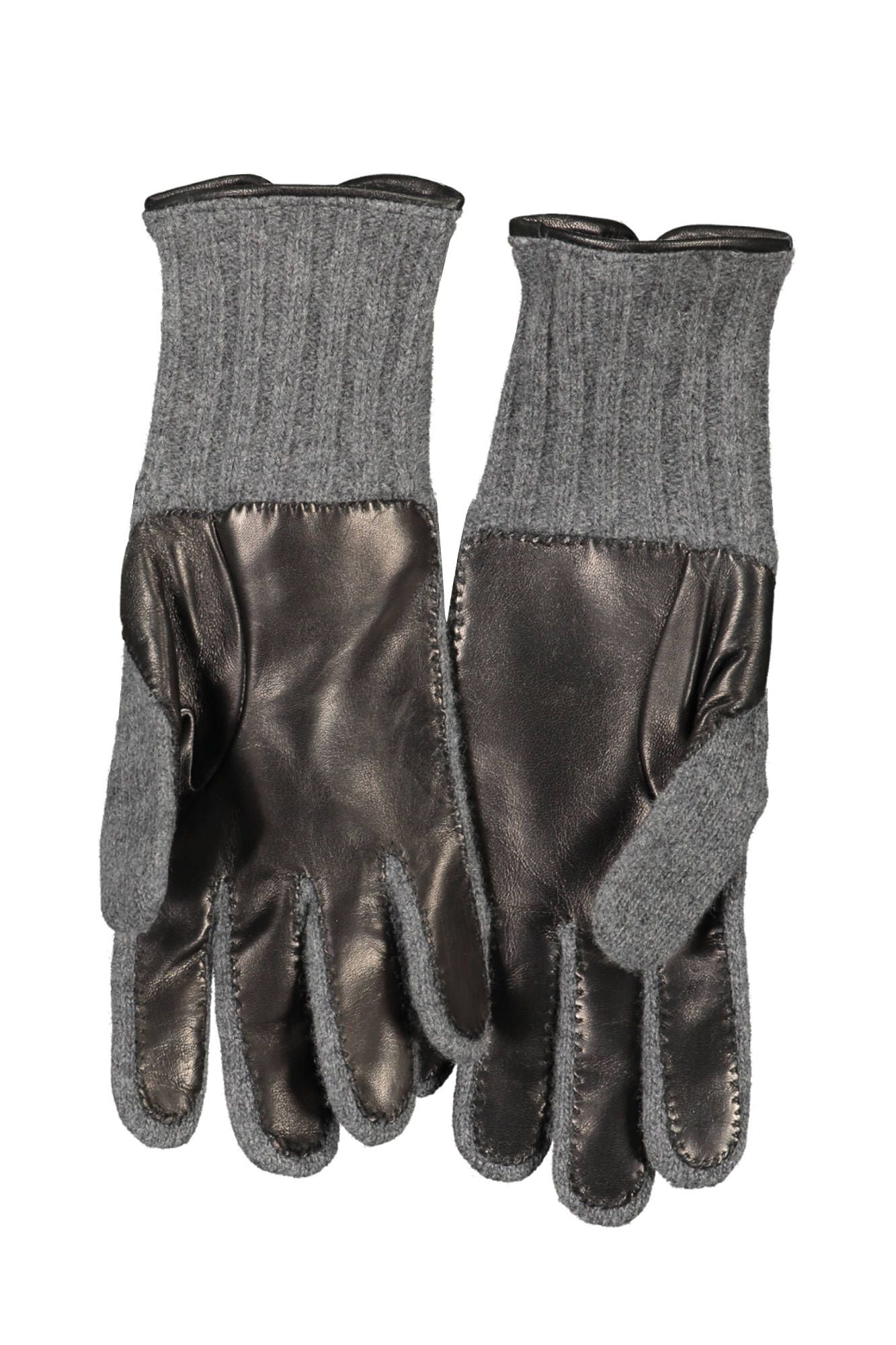 Harmont & Blaine Chic Gray Wool Gloves with Logo Detail