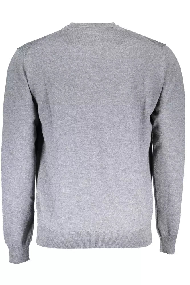 Harmont & Blaine Elegant Gray Woolen Crewneck Sweater