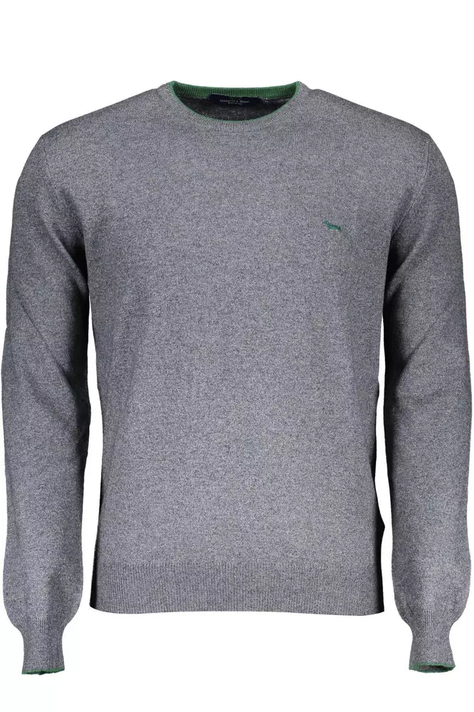 Harmont & Blaine Elegant Gray Wool-Blend Round Neck Sweater