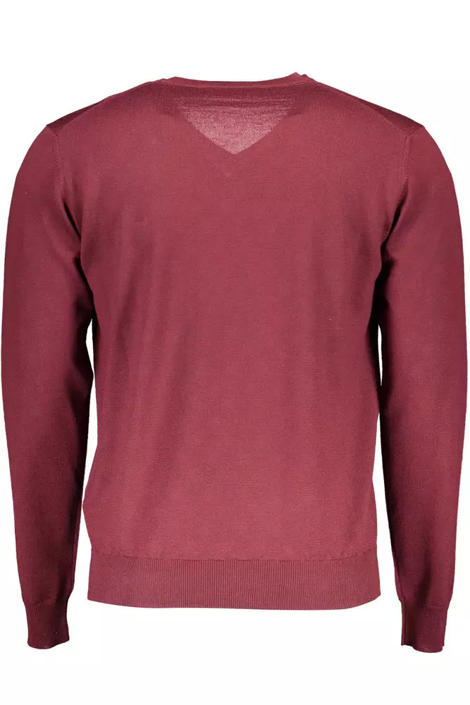 Harmont & Blaine Elegant V-Neck Wool Sweater in Purple