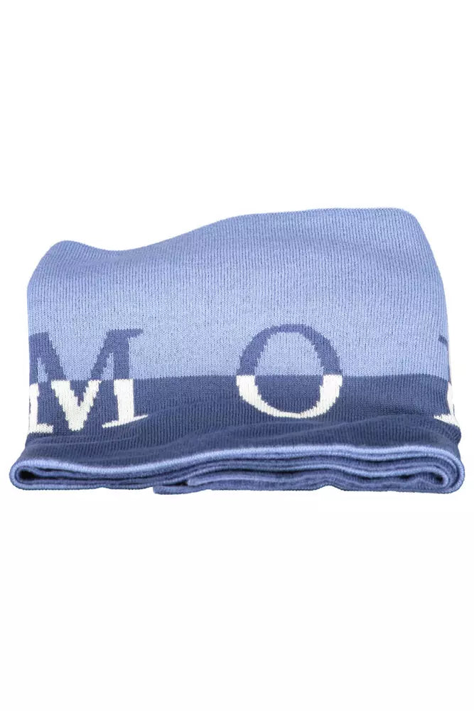 Harmont & Blaine Elegant Blue Wool-Blend Scarf with Logo Detail