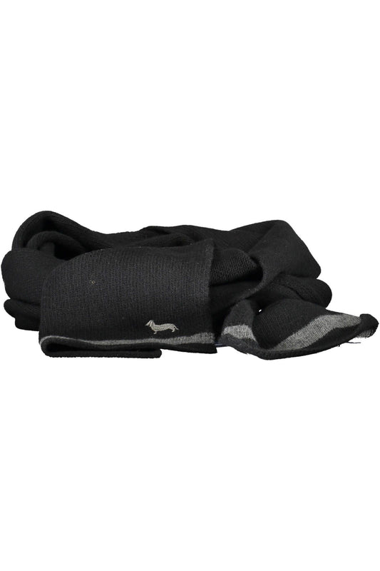 Harmont & Blaine Elegant Black Wool-Cashmere Scarf