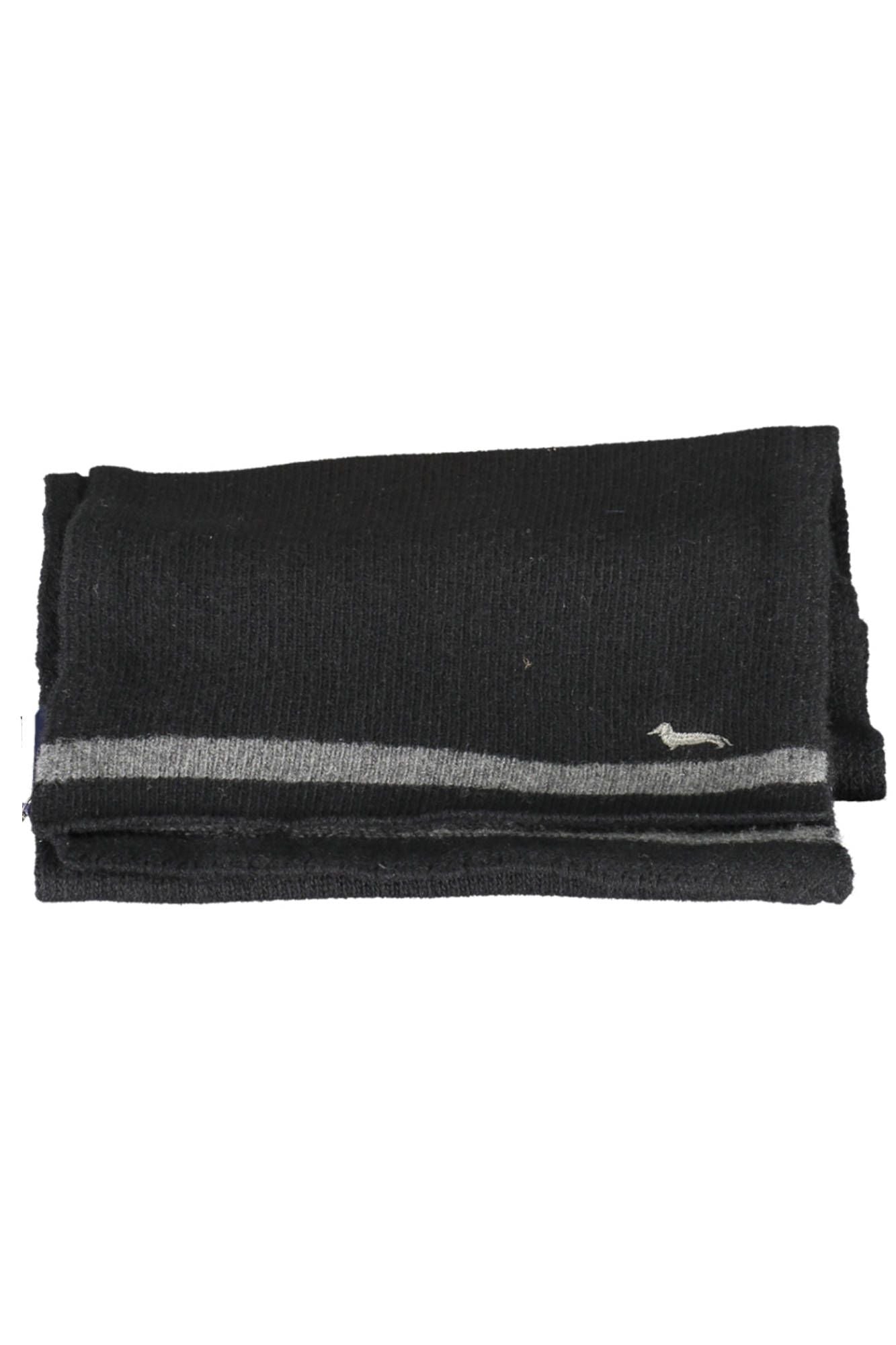 Harmont & Blaine Elegant Black Wool-Cashmere Scarf