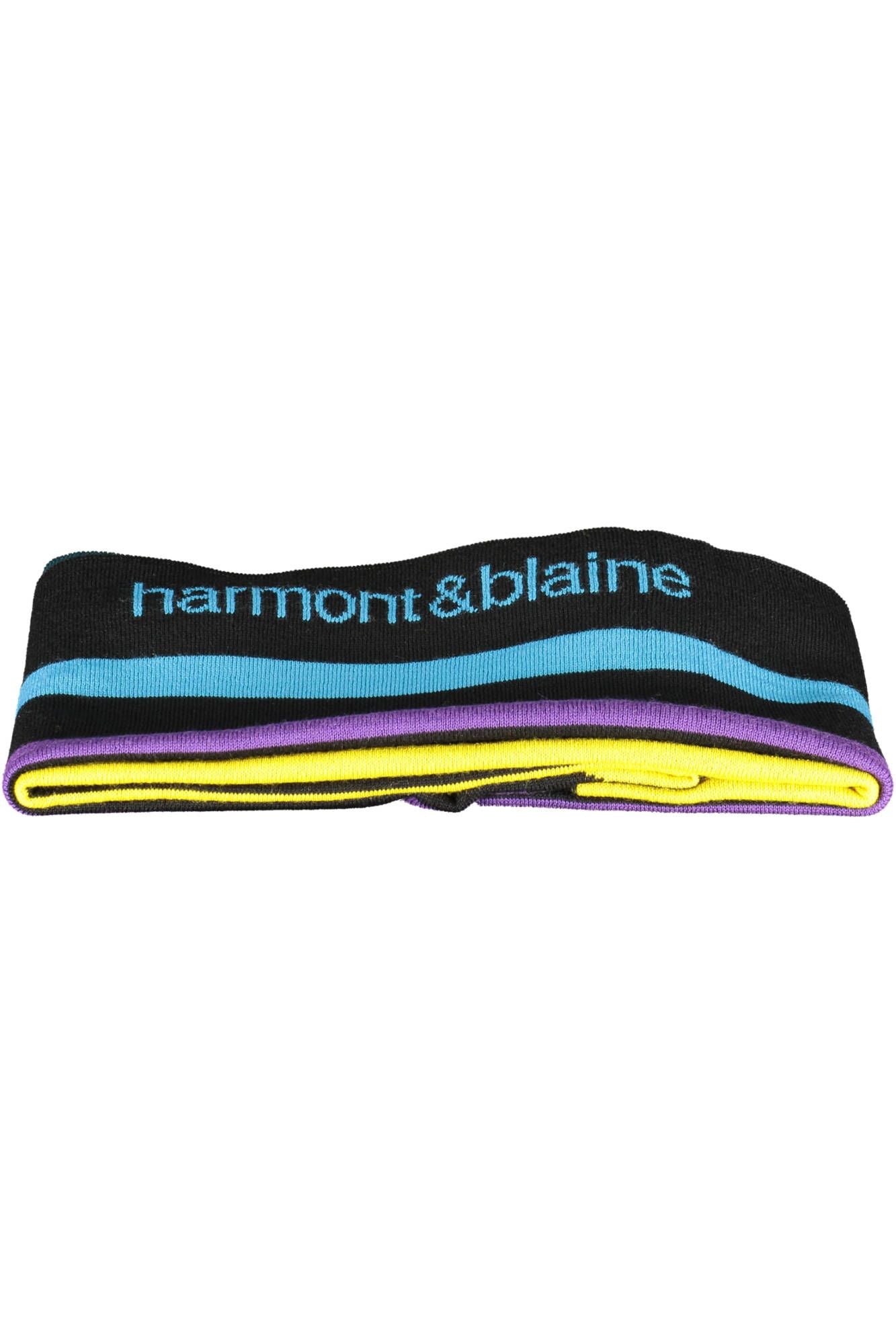 Harmont & Blaine Chic Wool-Blend Black Scarf with Embroidery Detail