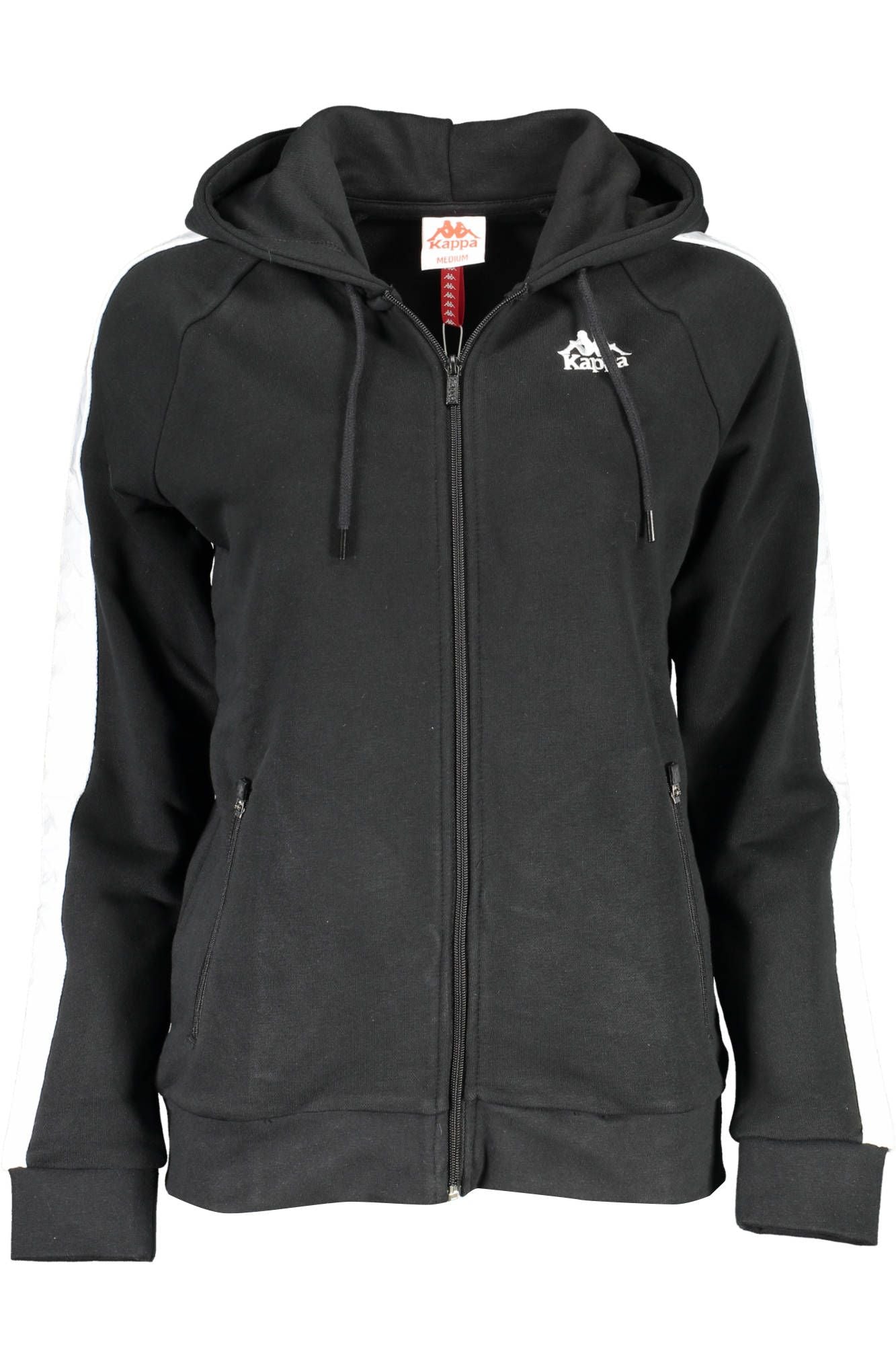 Kappa Sleek Black Cotton Hooded Sweatshirt