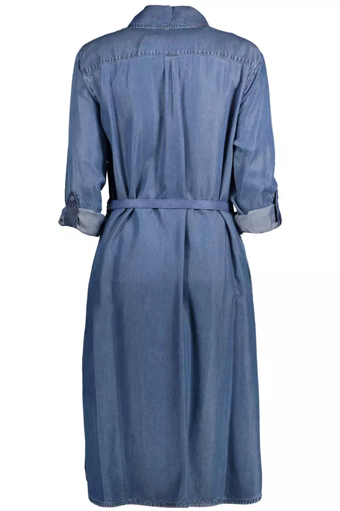 Kocca Chic Blue Denim Dress with Waist Belt