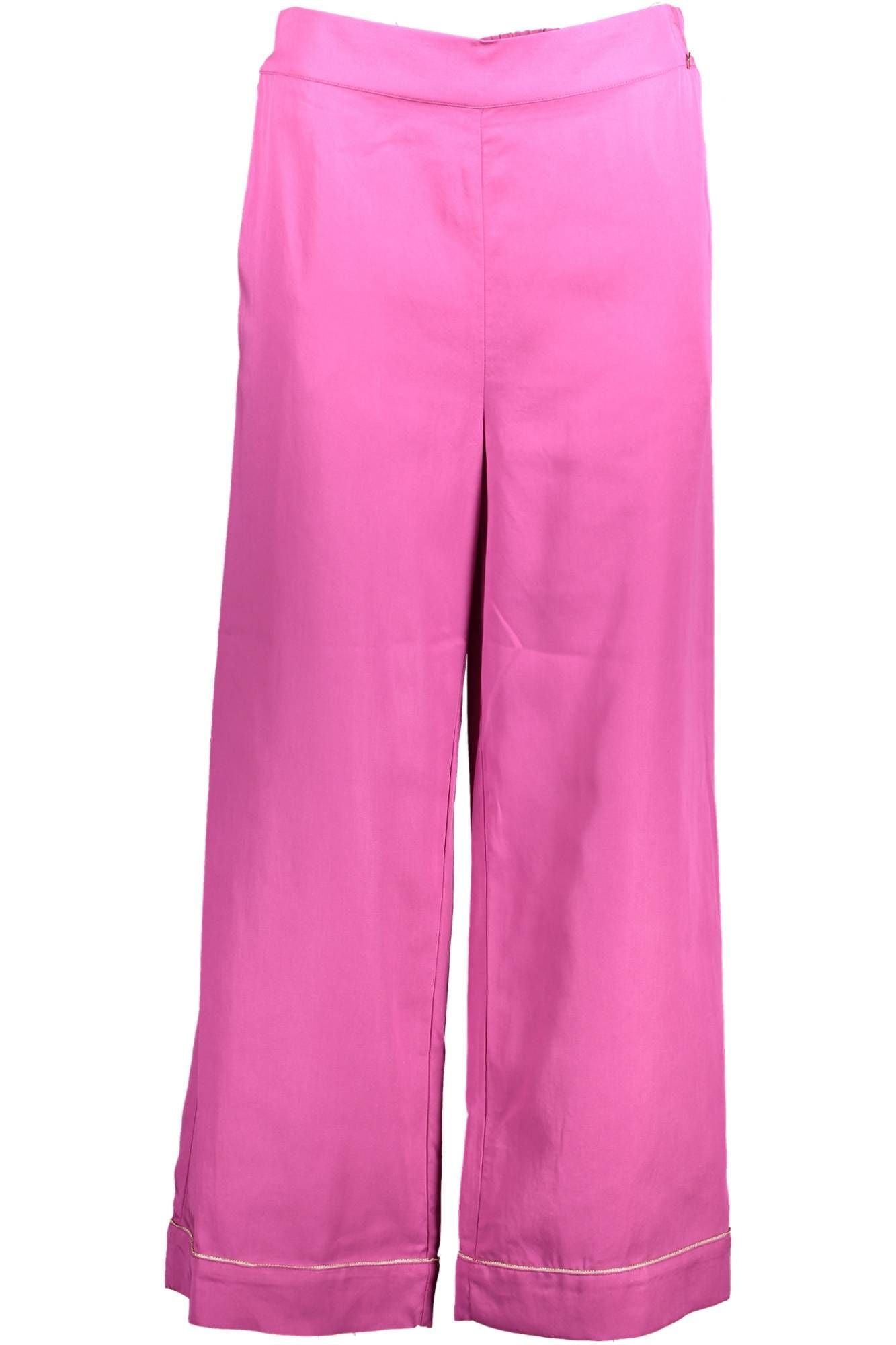 Kocca Chic Pink Trousers with Elastic Waistband