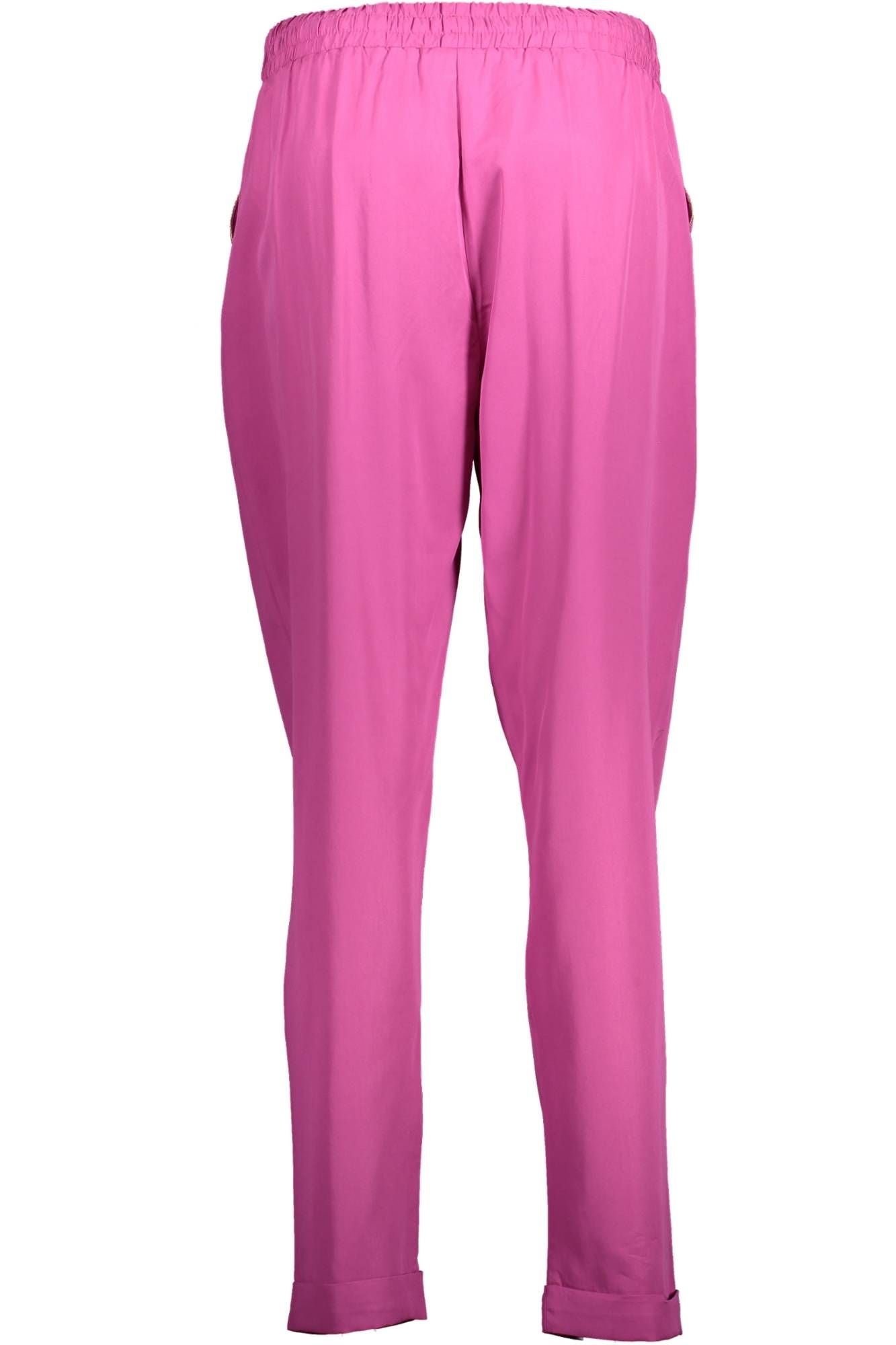 Kocca Chic Pink Drawstring Trousers with Contrast Detail