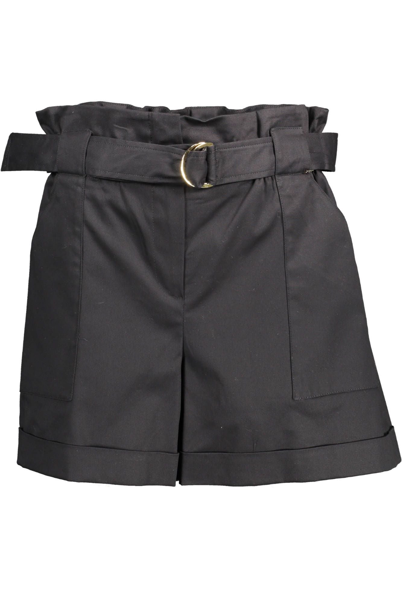 Kocca Chic Black Cotton Shorts with Logo Detail