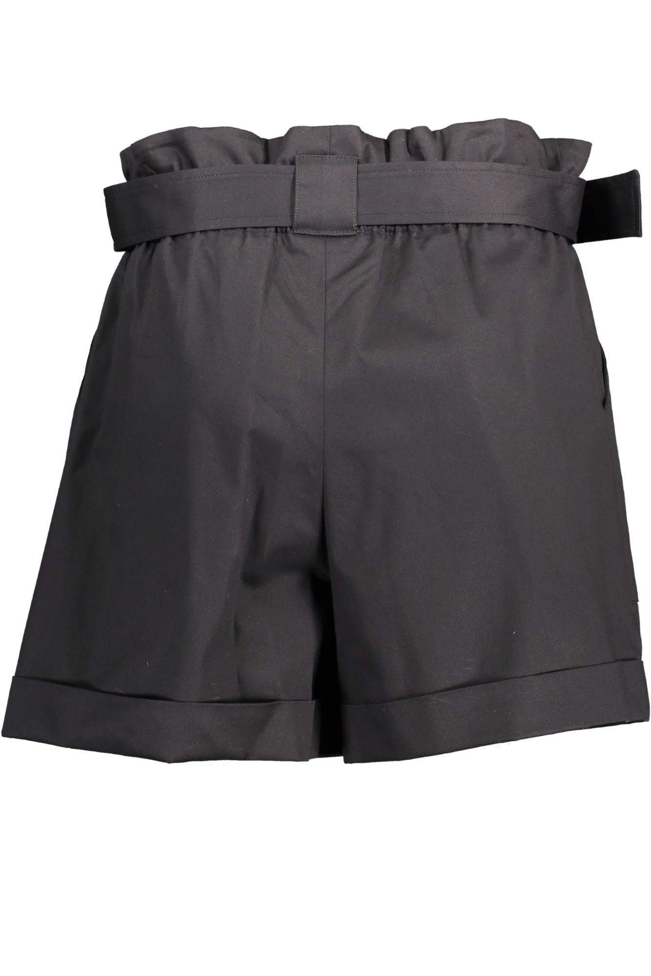 Kocca Chic Black Cotton Shorts with Logo Detail