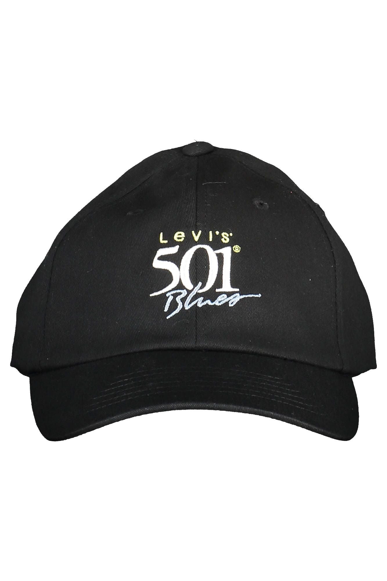 Levi's Classic Black Cotton Visor Hat with Logo Embroidery