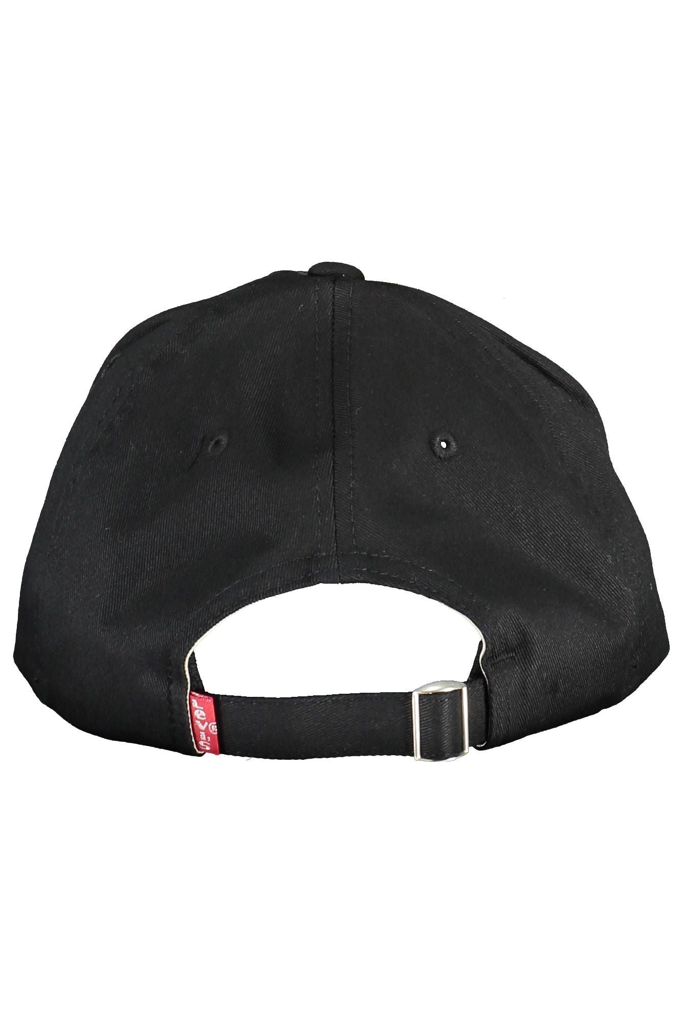 Levi's Classic Black Cotton Visor Hat with Logo Embroidery