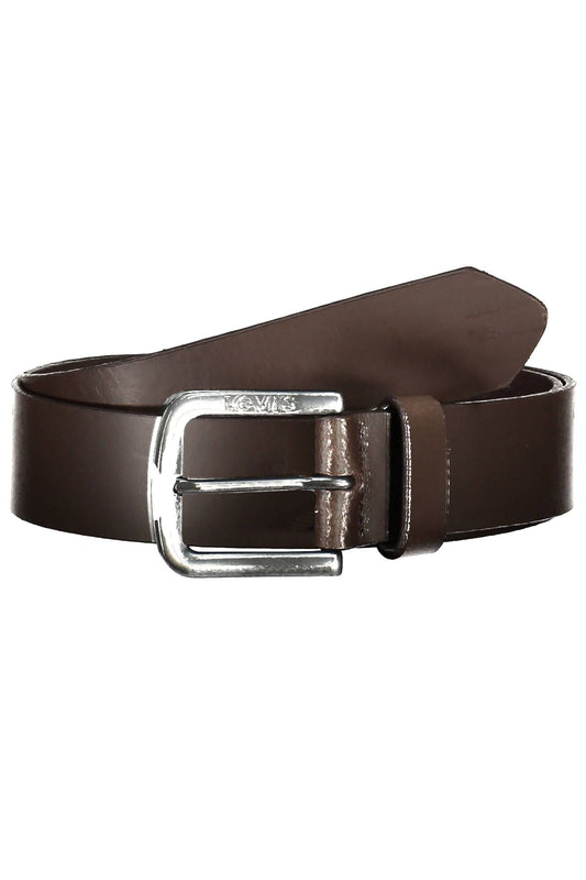 Levi's Classic Brown Leather Belt with Metal Buckle