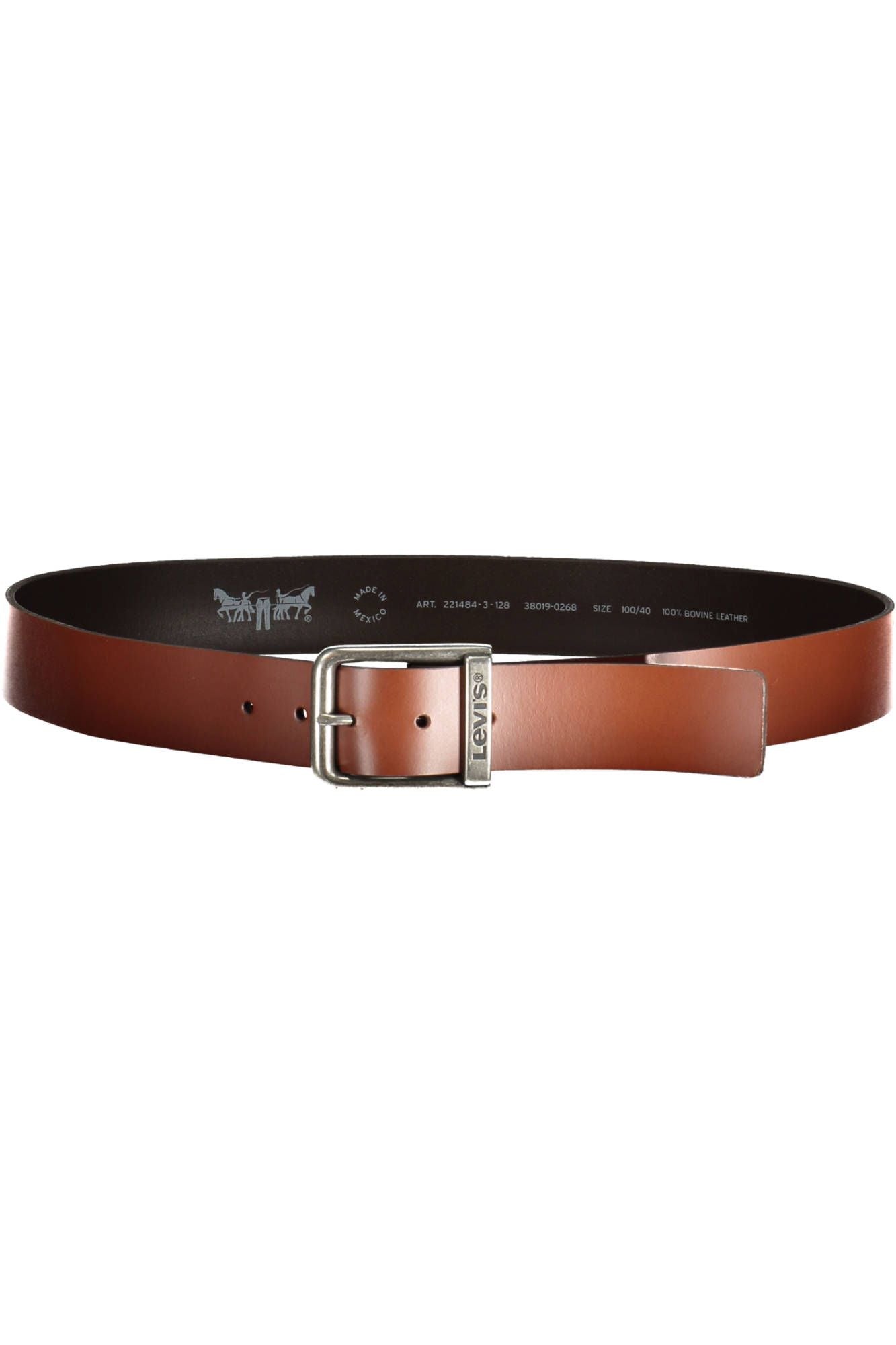 Levi's Classic Brown Leather Belt with Metal Buckle