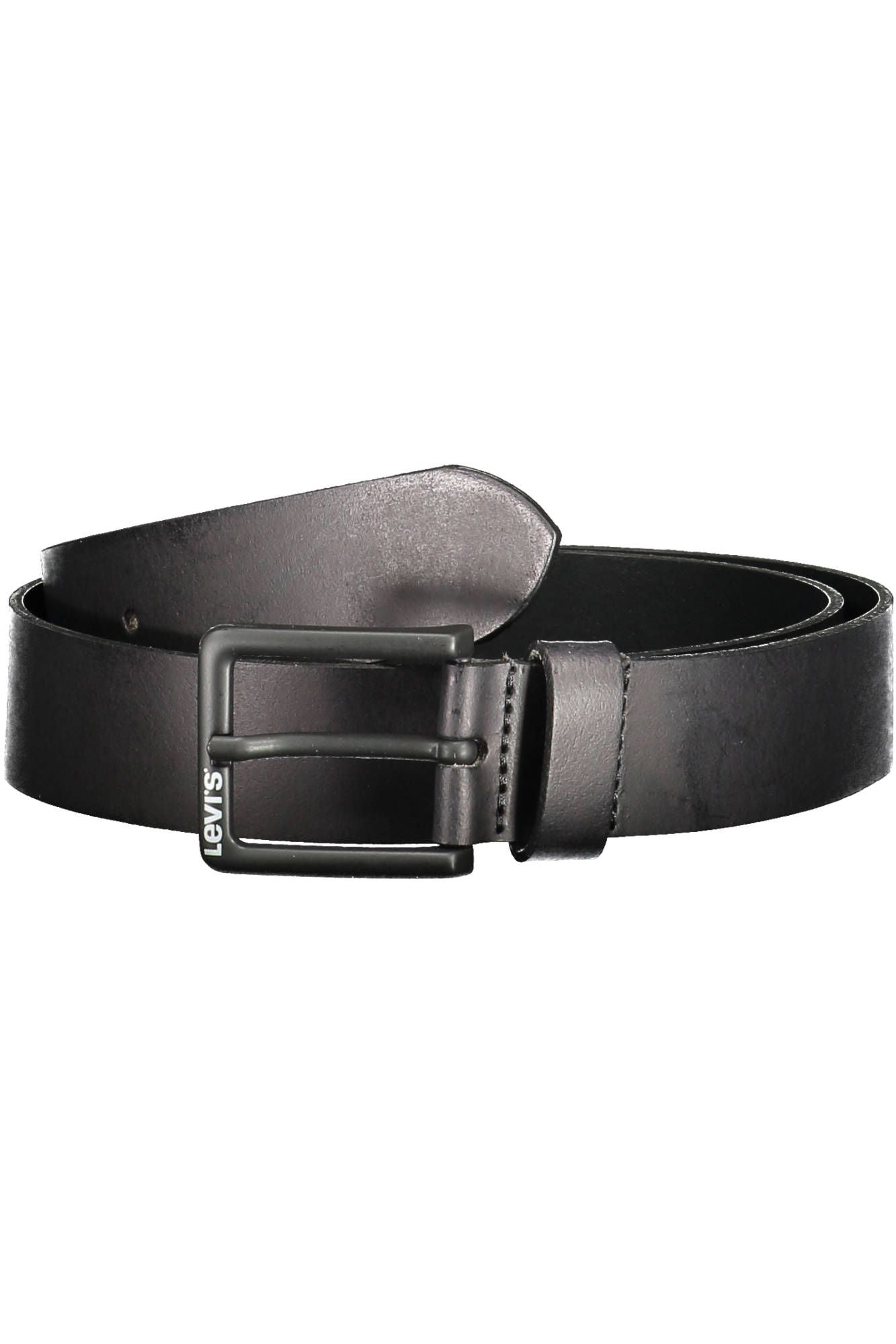 Levi's Classic Black Leather Belt with Metal Buckle