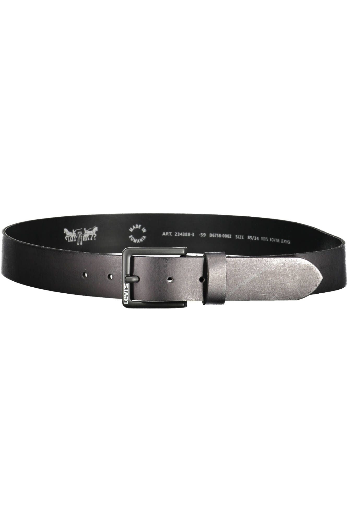 Levi's Classic Black Leather Belt with Metal Buckle