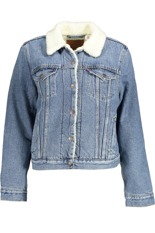 Levi's Chic Light Blue Denim Fur Jacket