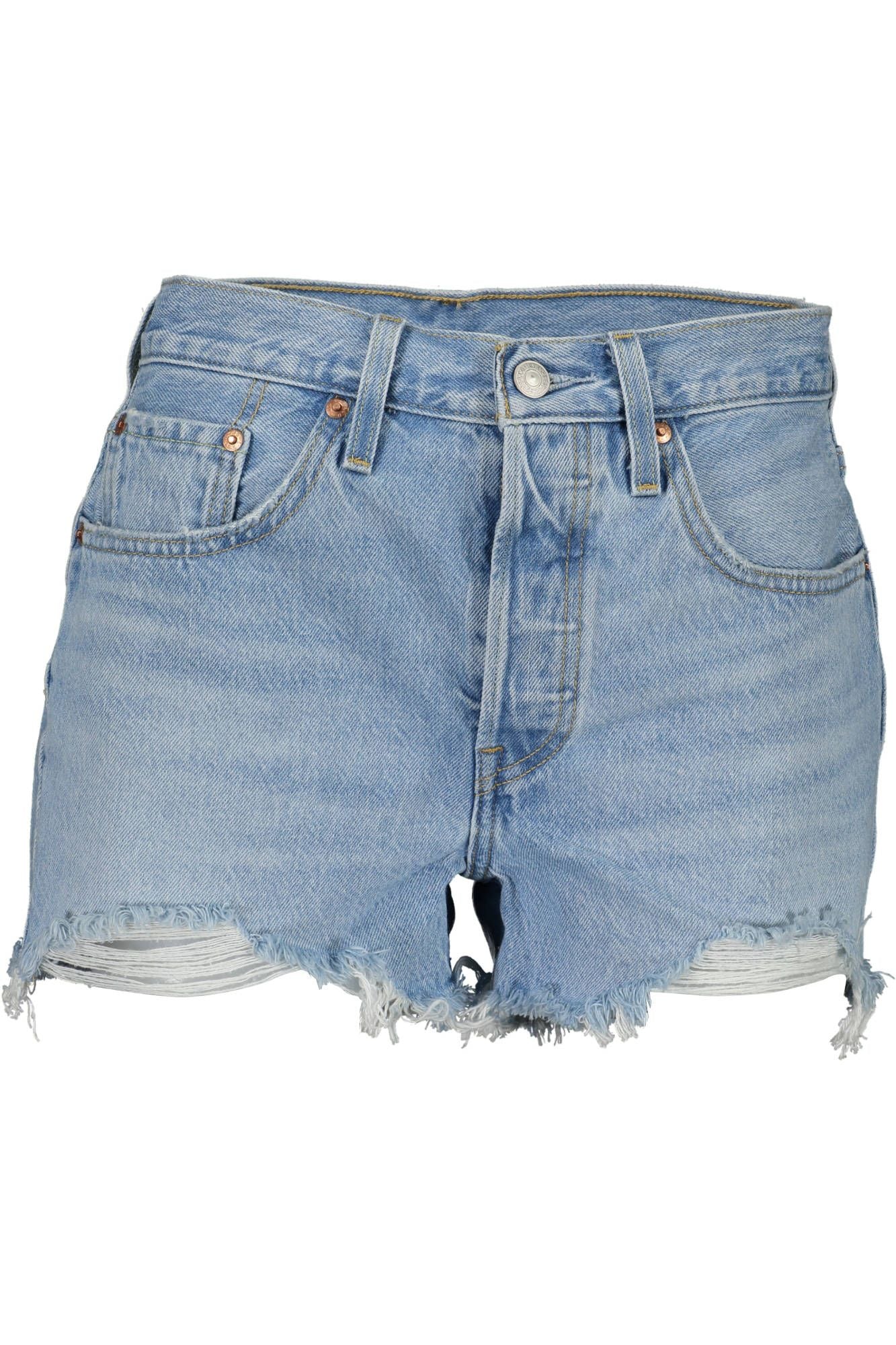 Levi's Chic Light Blue Worn Effect Denim Shorts