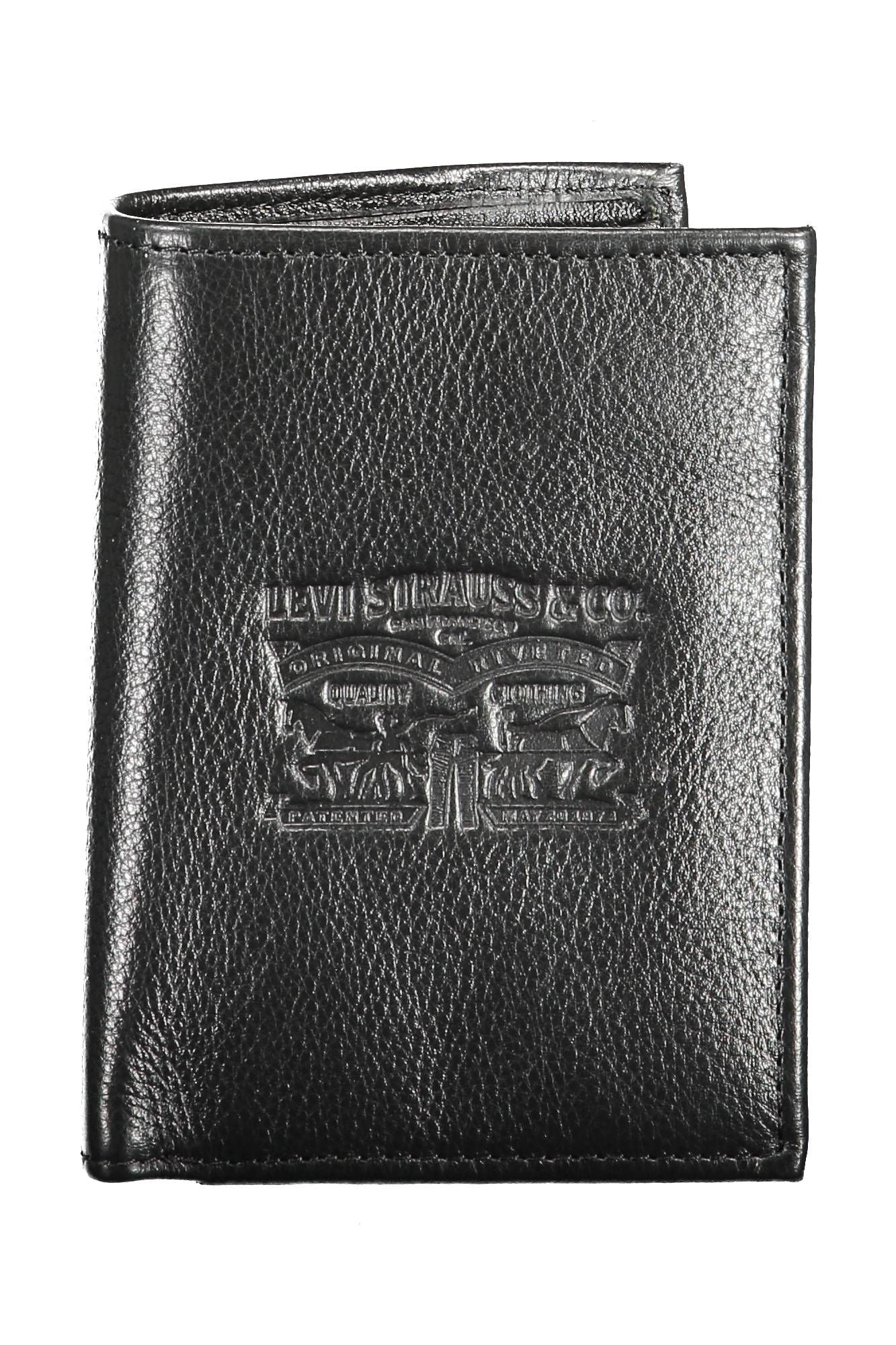 Levi's Sleek Black Leather Dual-Compartment Wallet